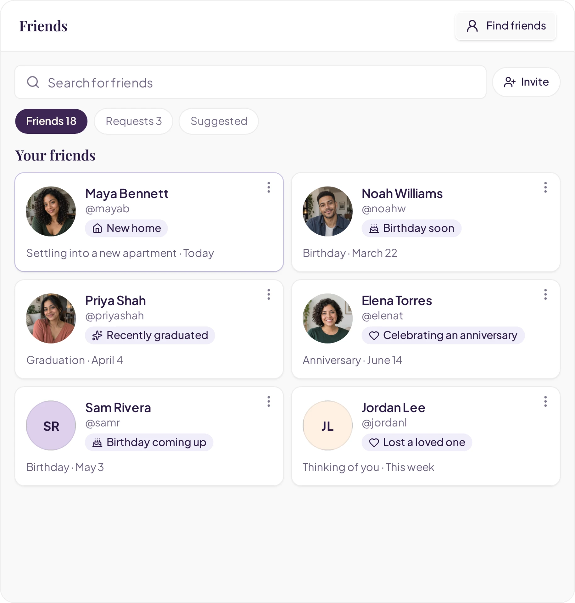 Friends and life updates